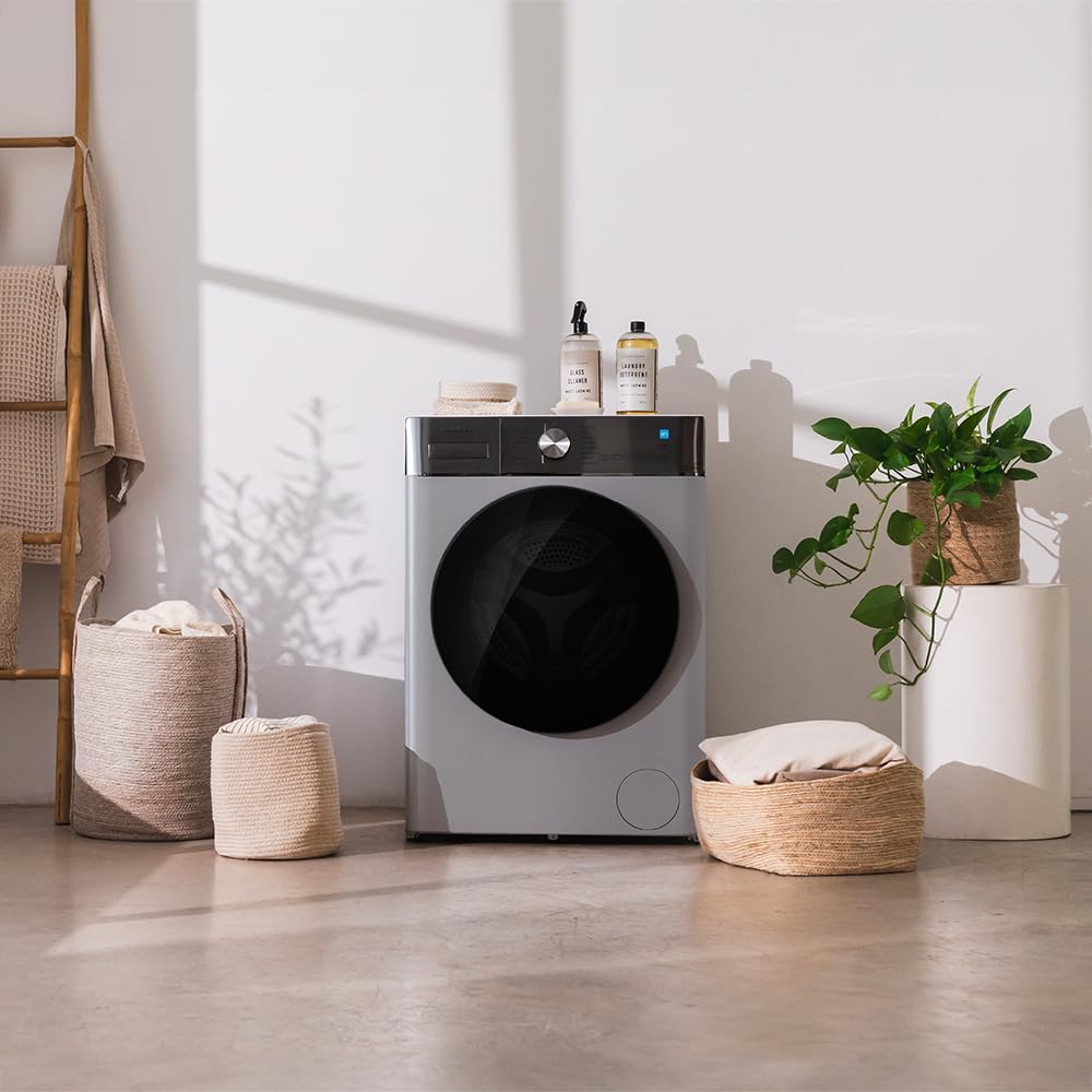 Cecotec Lavatrice 9 Kg di carico frontale Bolero DressCode 9800 Inverter Steel A. 1400 giri/min, classe A, 16 programmi, motore Inverter Plus, SteamMax, OnSmart, SpaCare, Fuzzy Logic e Display Touch