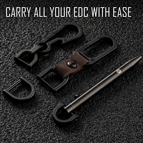 Image of KeyUnity KA17 Titanium D Ring Key Shackle, U Shape Key Ring Horseshoe Clasp for Car Fob, DIY Leather Key Organizer Keychain