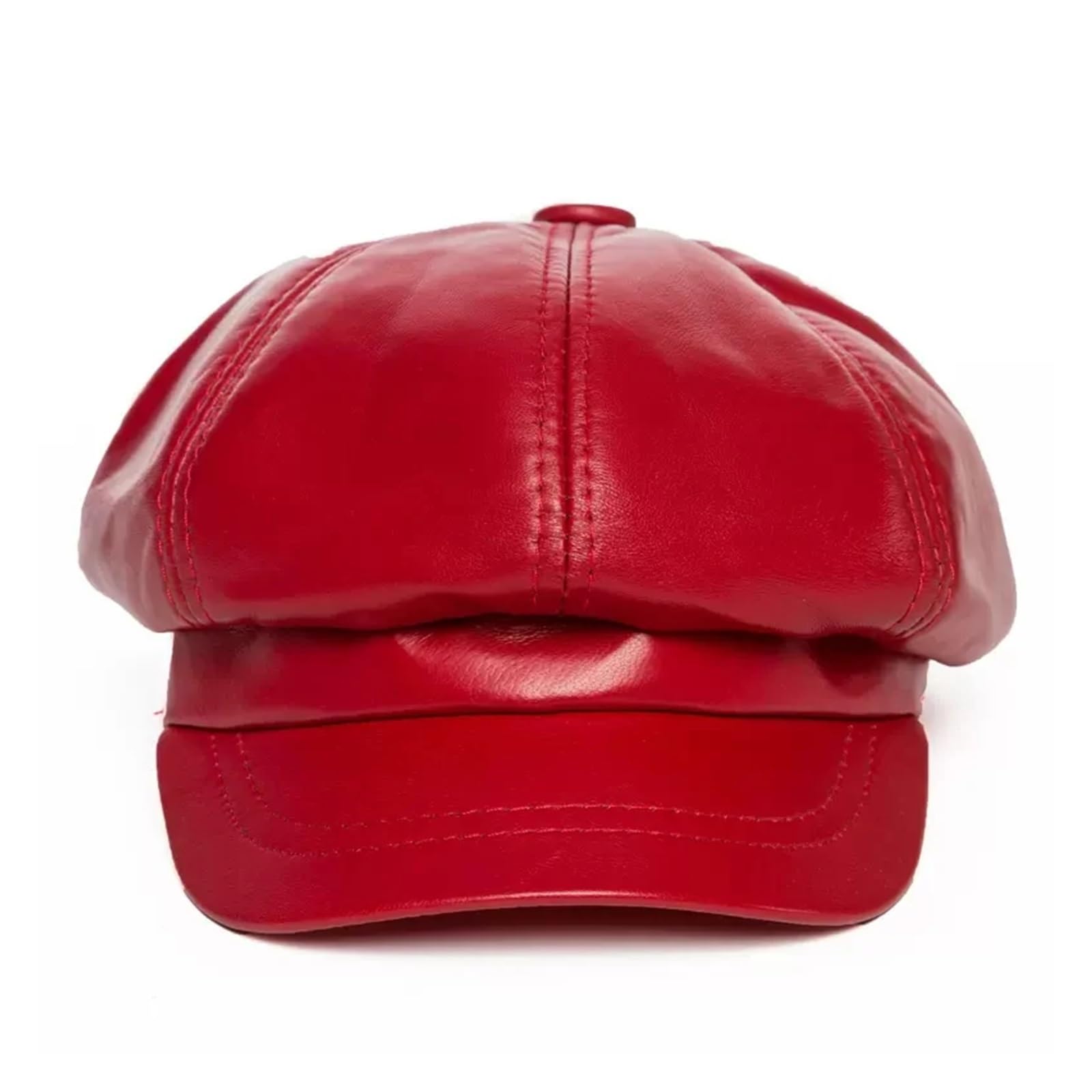 Winter Sheepskin Octagonal Hat For Women Genuine Leather Korean Trendy Painter Beret Caps Red Blue Streerwear Bone Femme