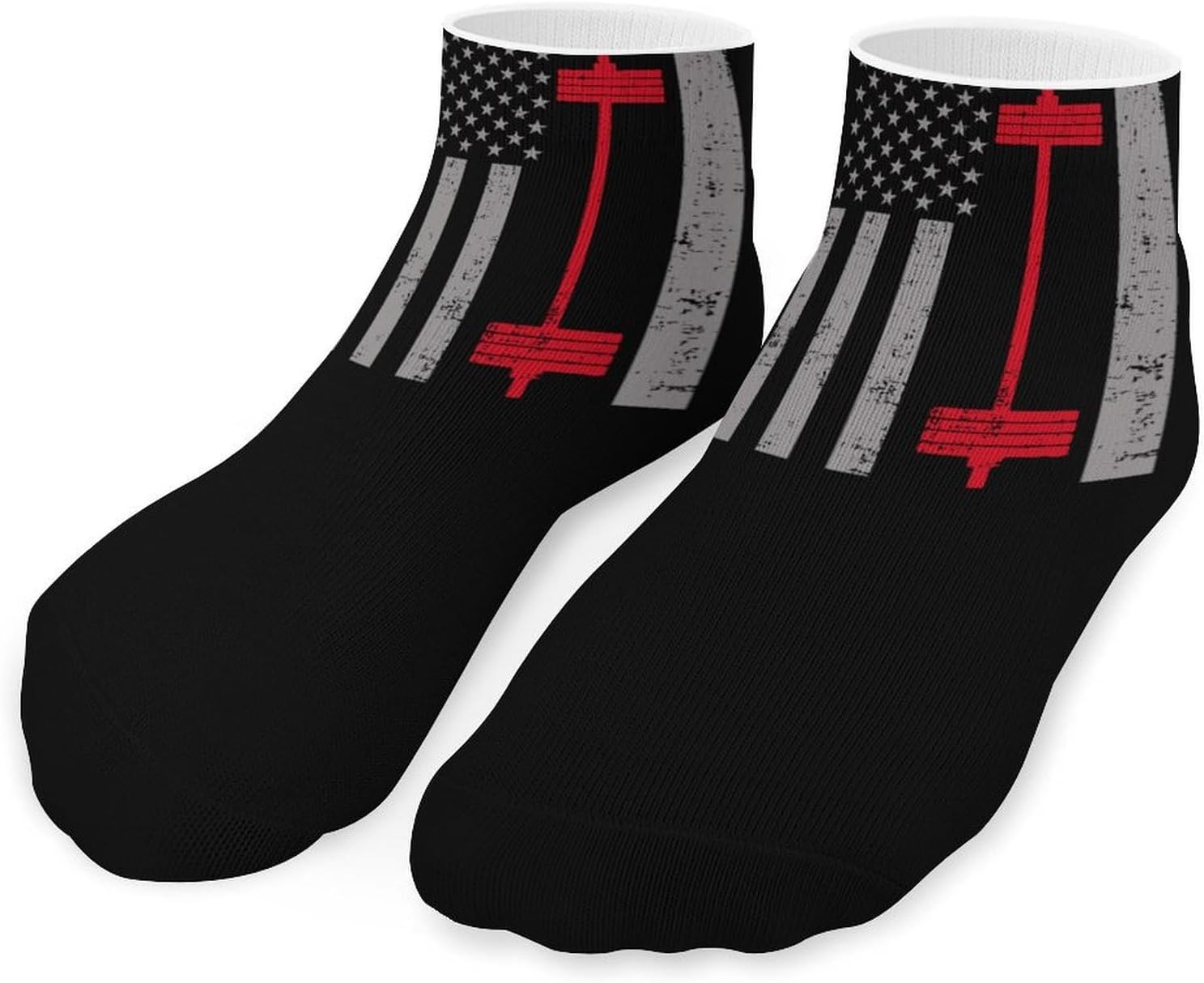Am-ericans-Power1-Weight Lifting Ankle Socks for Men Women Low Cut Crew Sock Casual Sports Clothing