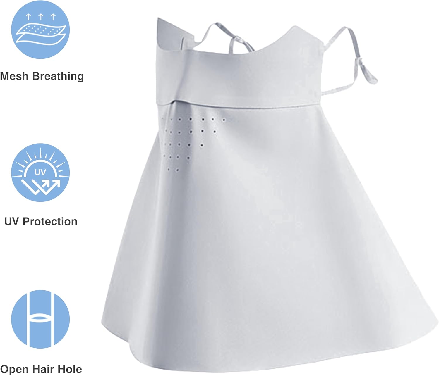 Women's sunscreen mask breathable ice silk veil anti-UV face and neck cover suitable for summer outdoor sports (Gray) - Image 2