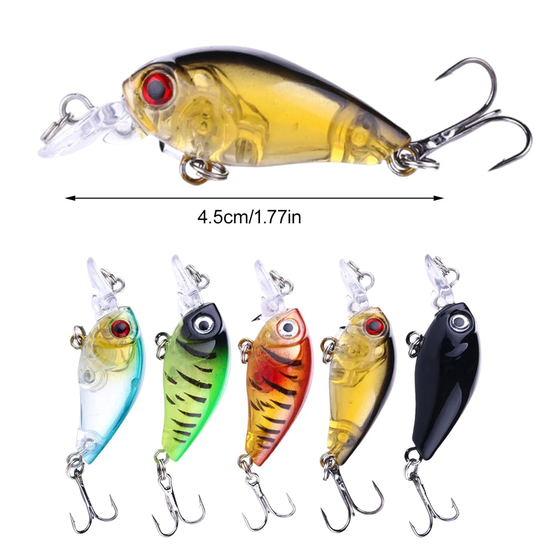 PBAHAUP 5 Pezzi Esche Artificiali Spinning, Esche Da Pesca, Crankbaits, Artificiali Spinning Esche Artificiali Per L'Uso In Acqua Dolce, Acqua Salata, Spigola, Trota (A) - 3