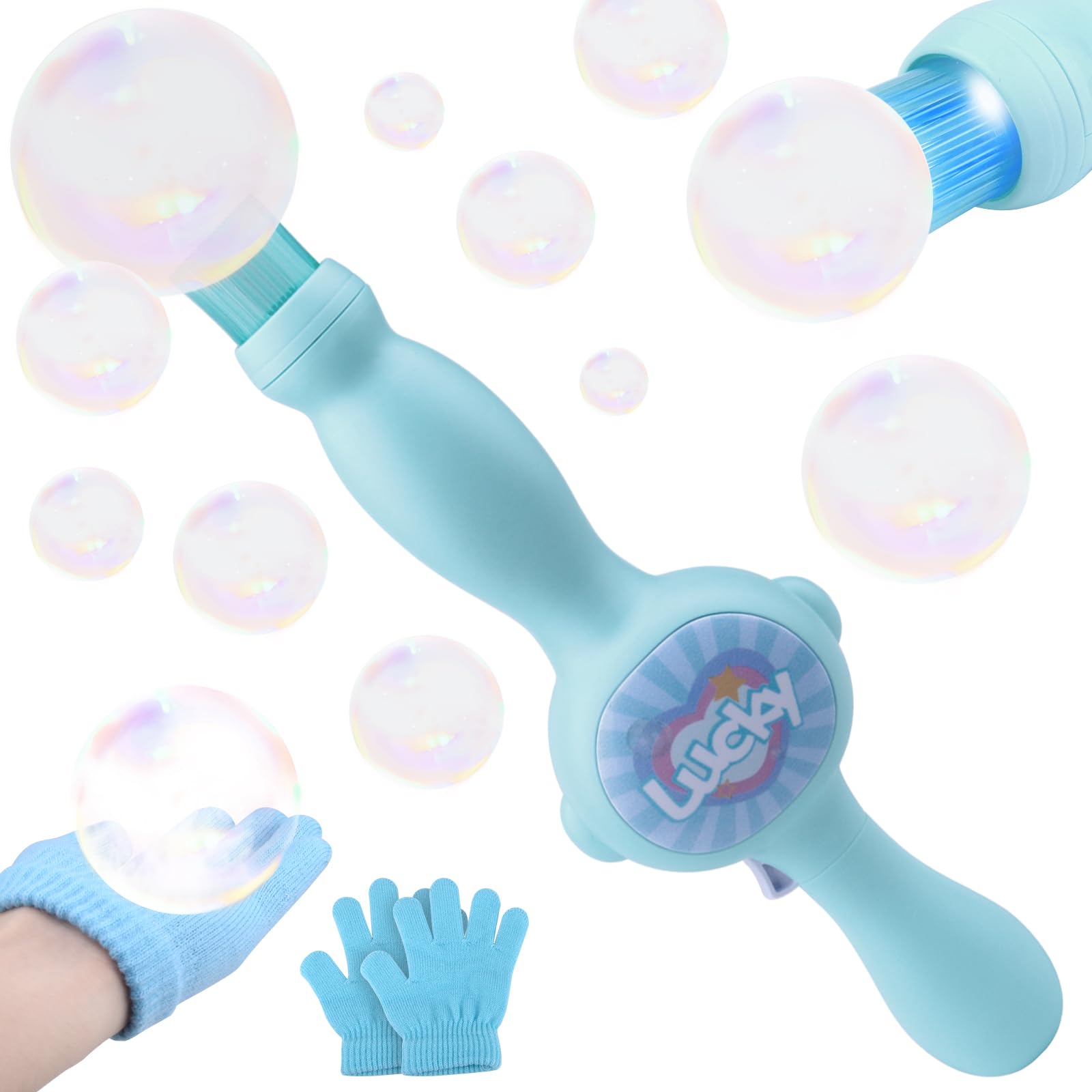 Vibbang Smoke Bubble Machine, Bubble Machine Elastic with Elastic Smoke Effect, Magic Interactive Fog Bubbles Machines, Fun Bubble Blowing Machine With Colorful Lighting, Summer Party Toy Gift