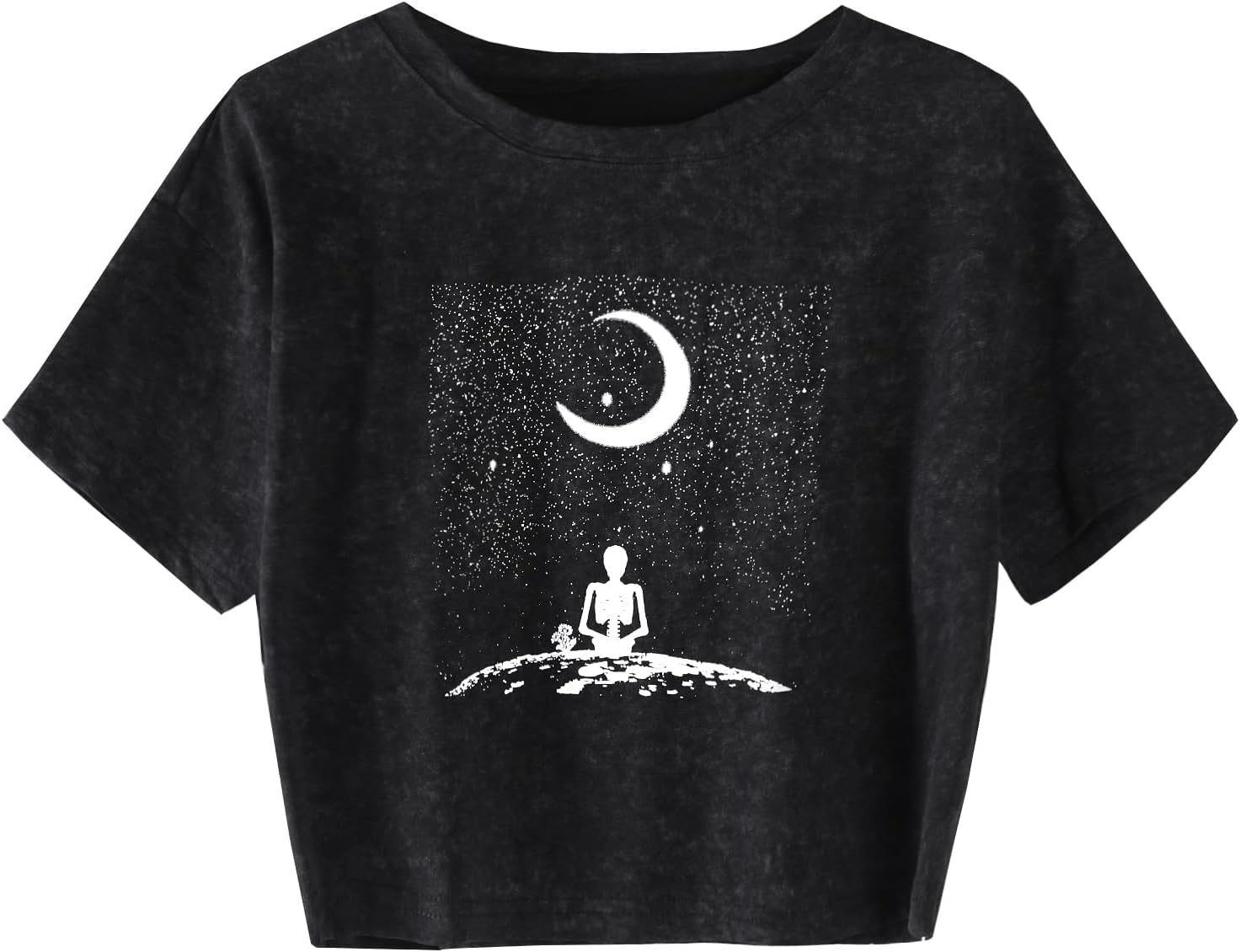 SOFIA'S Choice Women Washed Short Sleeve Graphic Tees Crop Tops Summer Casual Loose Basic Cotton T Shirts