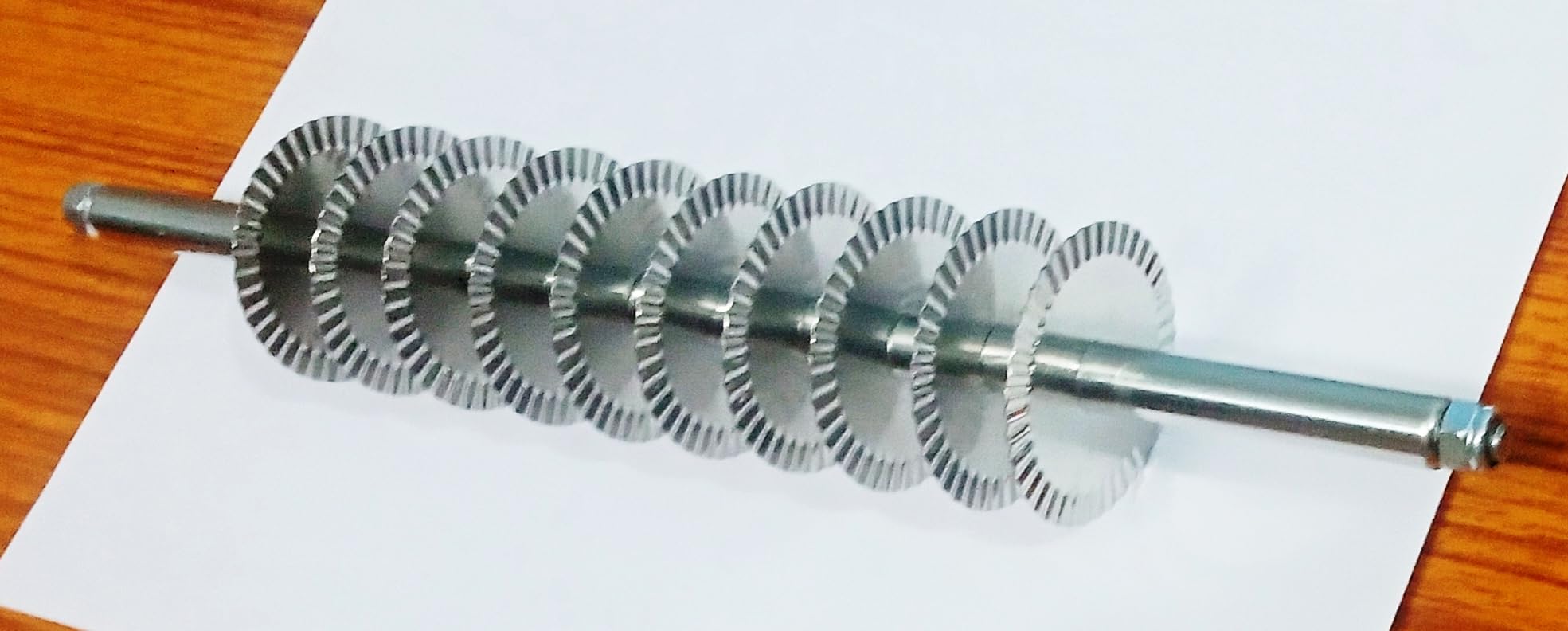 Stainless Steel Dough Cutter, Multi-Purpose Baking Utensil, Flexible Non-Slip Handle for Shankarpara, Korma, Mithai, Nimki (Pack of 1)