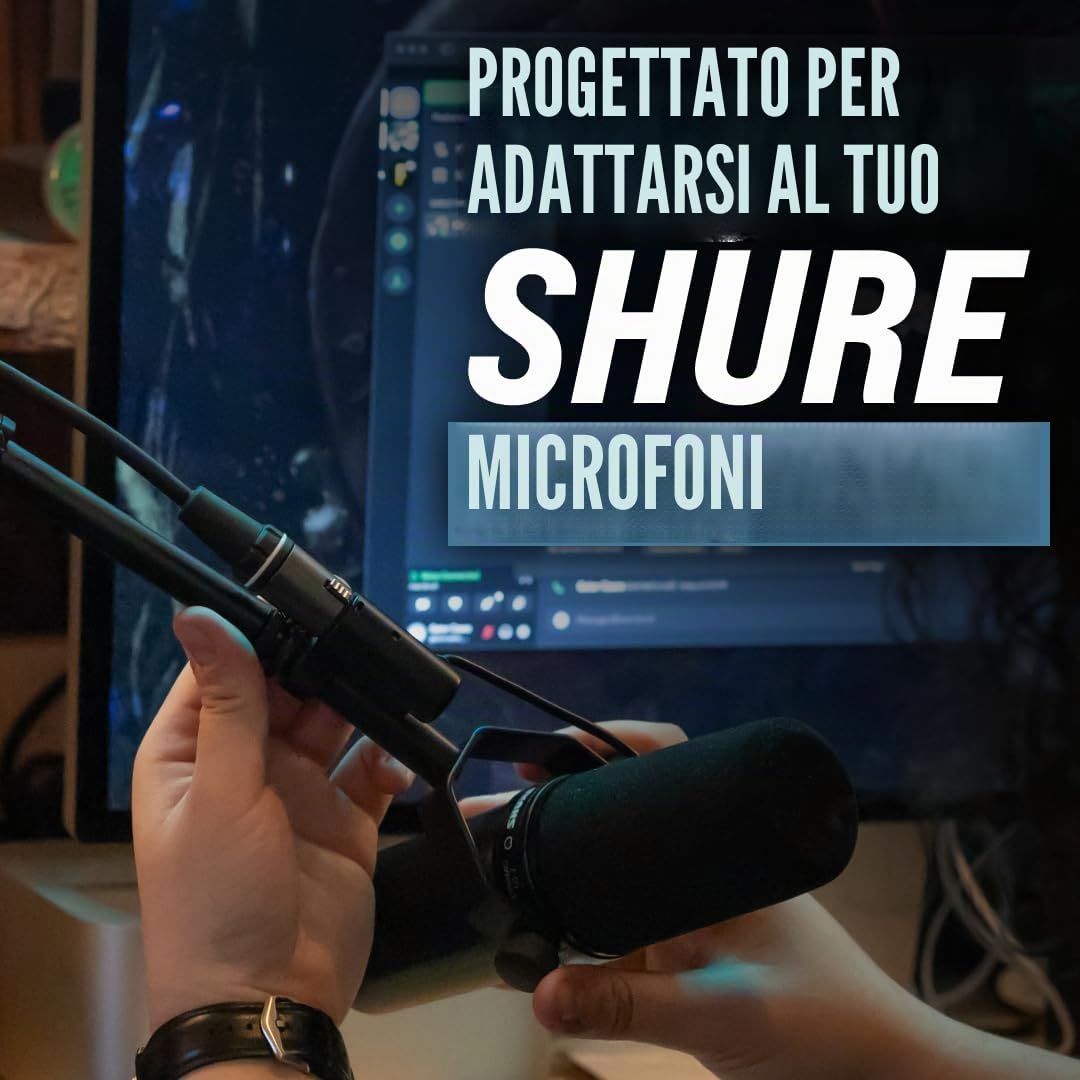 Shure by Gator, Asta Microfonica Compatta e a Basso Profilo con Braccio a Sezione Singola; (SH-DESKTOP2)