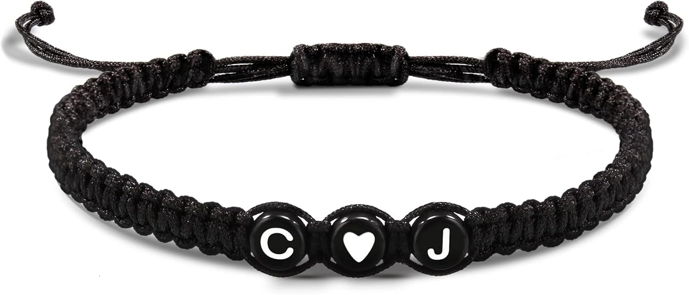 Initial Bracelets for Women Men's Bracelets Gifts for Girlfriend Boyfriend Letter Bracelets I Love You Gifts for Her Him Best Friend Birthday Gift Christmas Jewelry