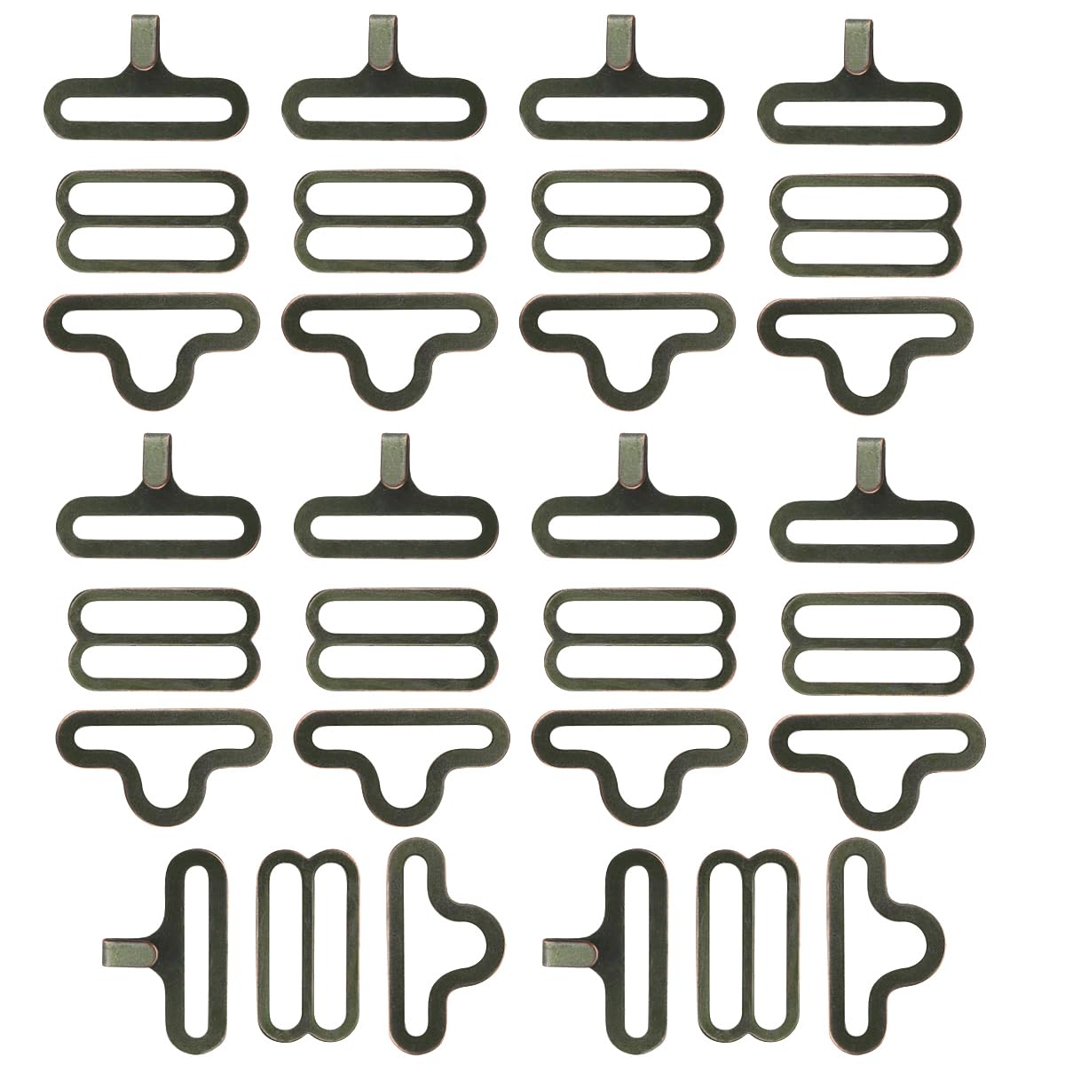 Good newsGood news 100 Sets Adjustable Bow Tie Hardware Clip Set, Metal Cravat Clip Hook Fastener for Necktie Strap (Bronze)