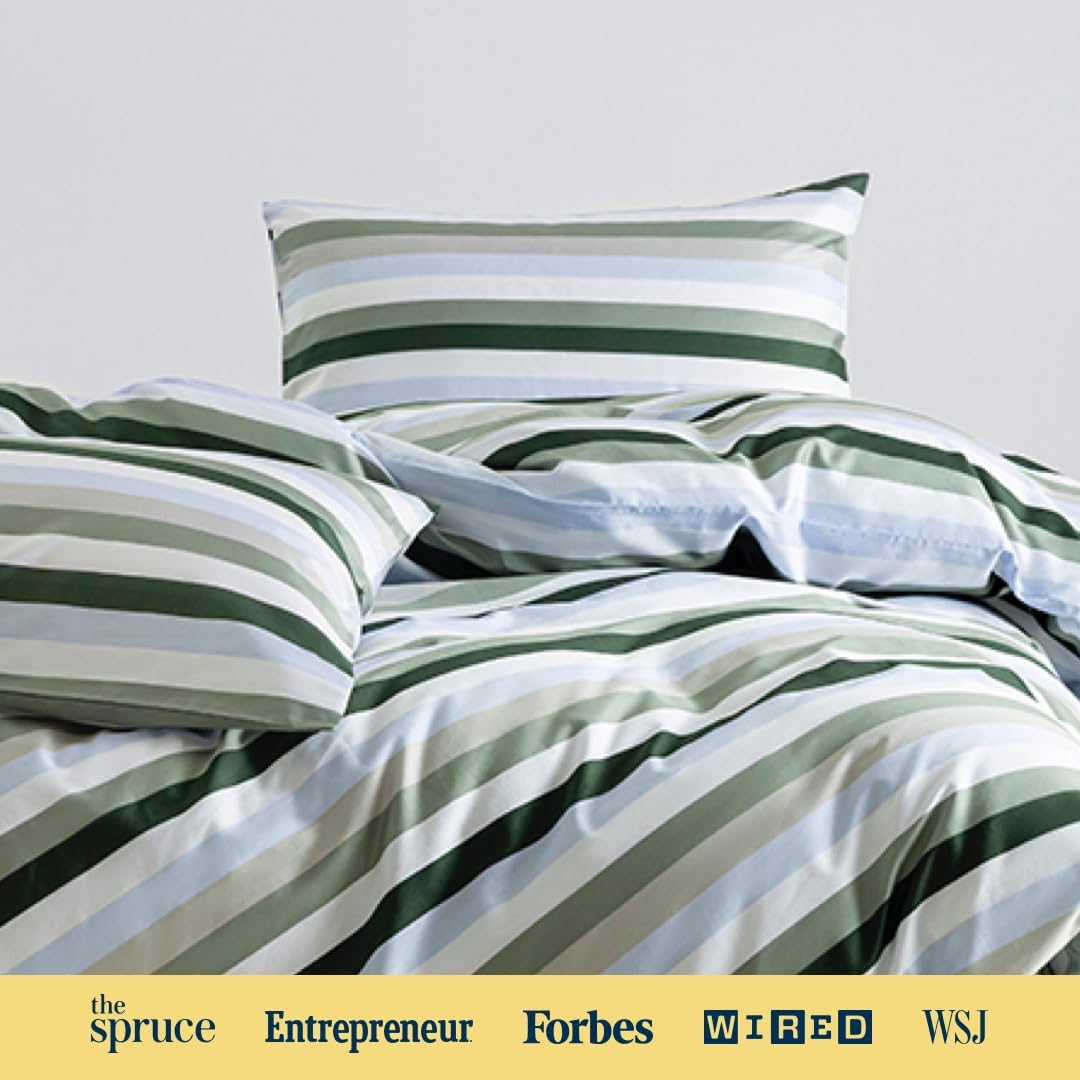 Vesta 100% Pima Cotton Pillowcase, 400TC Artistic Line Striped, Breathable & Smooth, Oeko-TEX® Certified (Morandi Tone)
