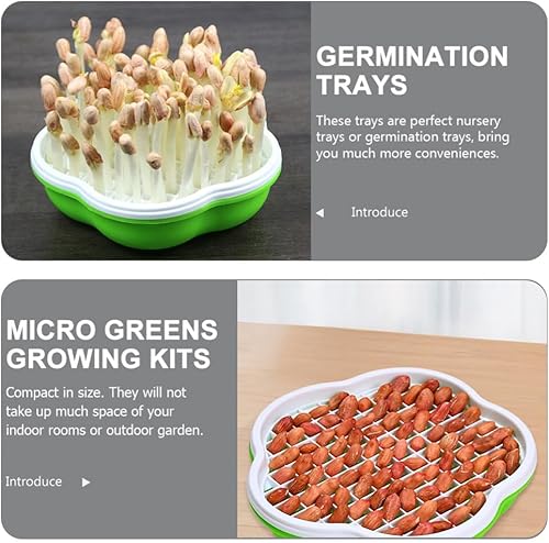 Miniatura 2 de GANAZONO 2 juegos de bandejas de inicio de vegetales bandejas de vivero de plantas, bandejas de cultivo, germinación de flores, tazas de inicio,