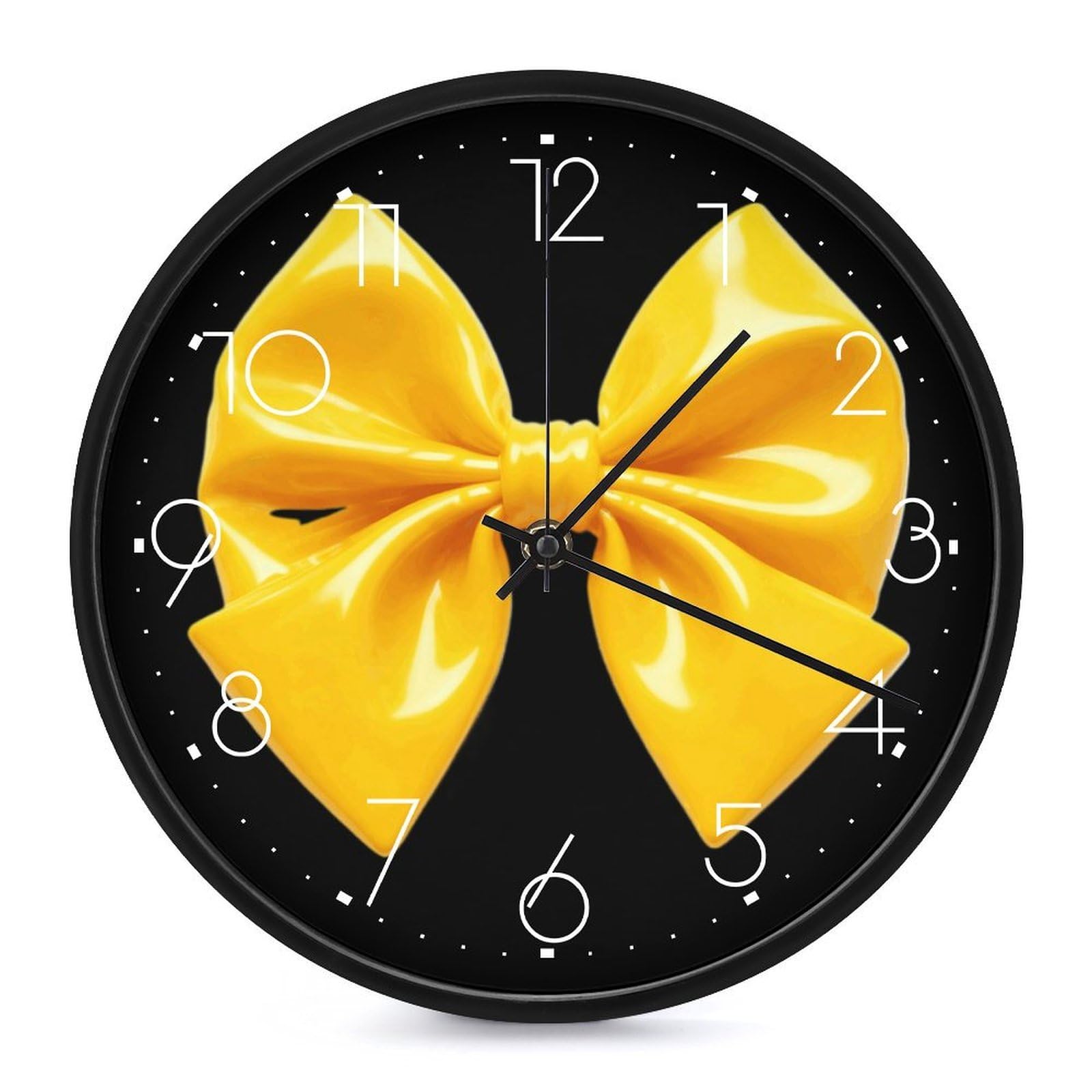 Horloge murale silencieuse sans tic-tac jaune de 25,4 cm pour salle de classe
