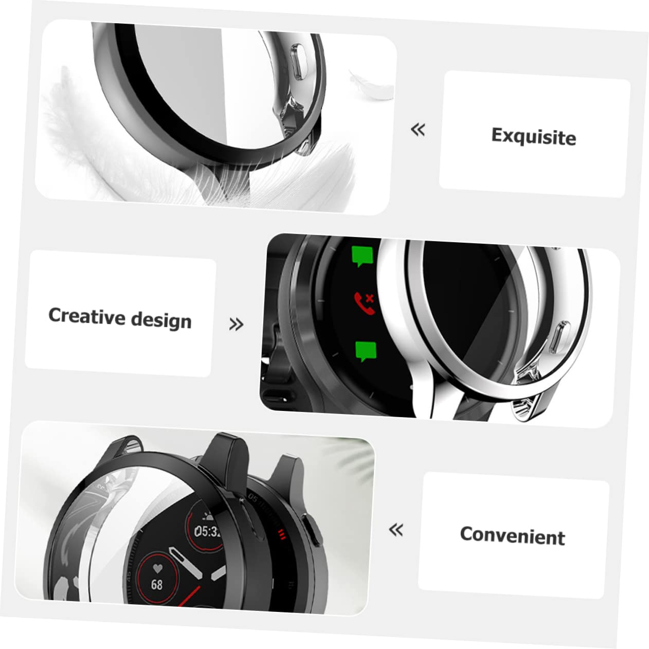 Housoutil 3sets Smartwatch Screen Shell Tpu Watch Screen Cover Per Venu 2s 4s Leggero E Robusto 6 Pezzi*3