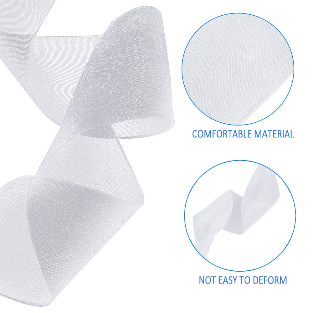 Nastro Di Raso Bianco Con Scritta 'Thank You' - 2 Rotoli (2cm X 70m Totali) Per Regali, Bouquet, Matrimoni