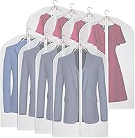 Vista 15 de Kntiwiwo Fundas de hombro para colgar ropa (juego de 10) cubiertas de polvo transpirables para prendas de vestir cubiertas protectoras de ropa