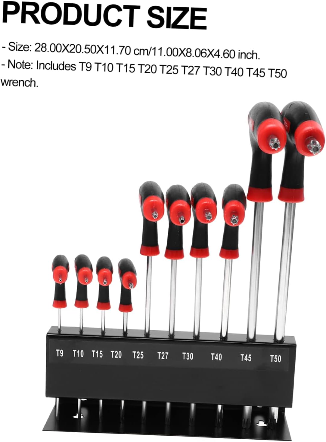 10pcs Handle Hexagonal Wrench Set with Bracket Multi Tools for Home Automotive and Workshop Use Resistant Finish High Hardness and Versatile