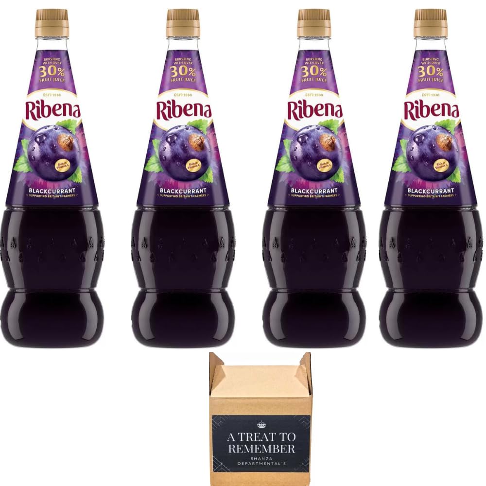 Ribbena Blackcurrant Squash 1.5L (Pack Of 4, Blackcurrant)
