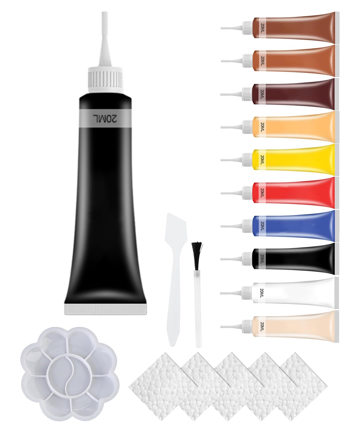 Advanced Leather Repair Gel, 2025 Upgraded Leather Repair Kit for Car Seat Vinyl Repair Kit, Professional Leather Repair Kit for Car Seat, Multifunctional Couch and Jacket Repair Kit (Black)