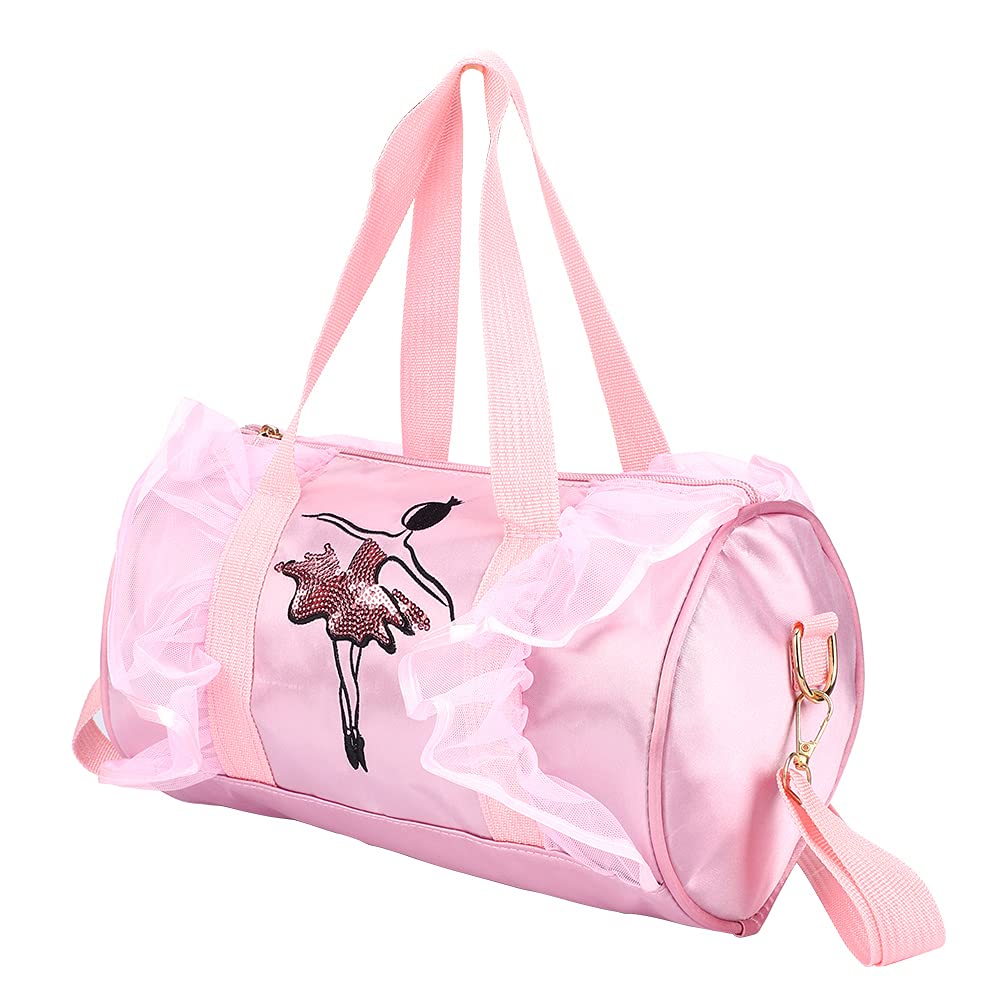GenericDance Bag, Ballet Handbag Zipper Adjustable Strap Beautiful for Girls(Pink Long Yarn)'