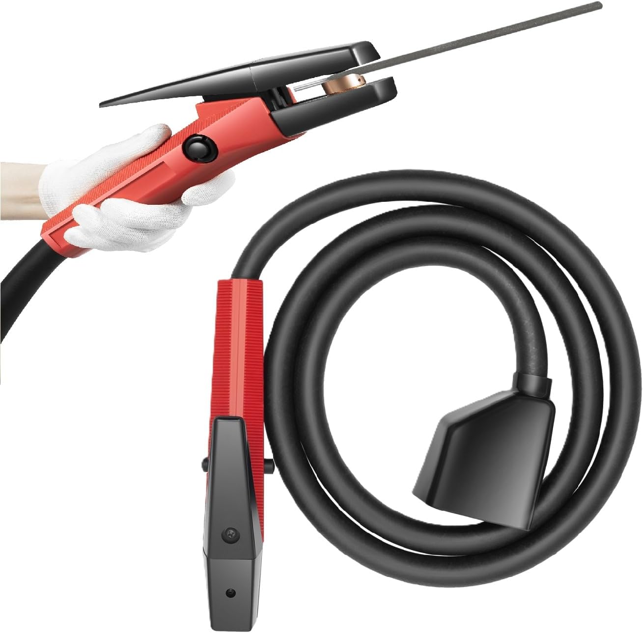 1000A Carbon Arc Gouging Torch, K4000 Carbon Arc Gouging Torch with 7ft cable, Portable Replacement Welding Gun with Cables Machining Tool, Black Handle