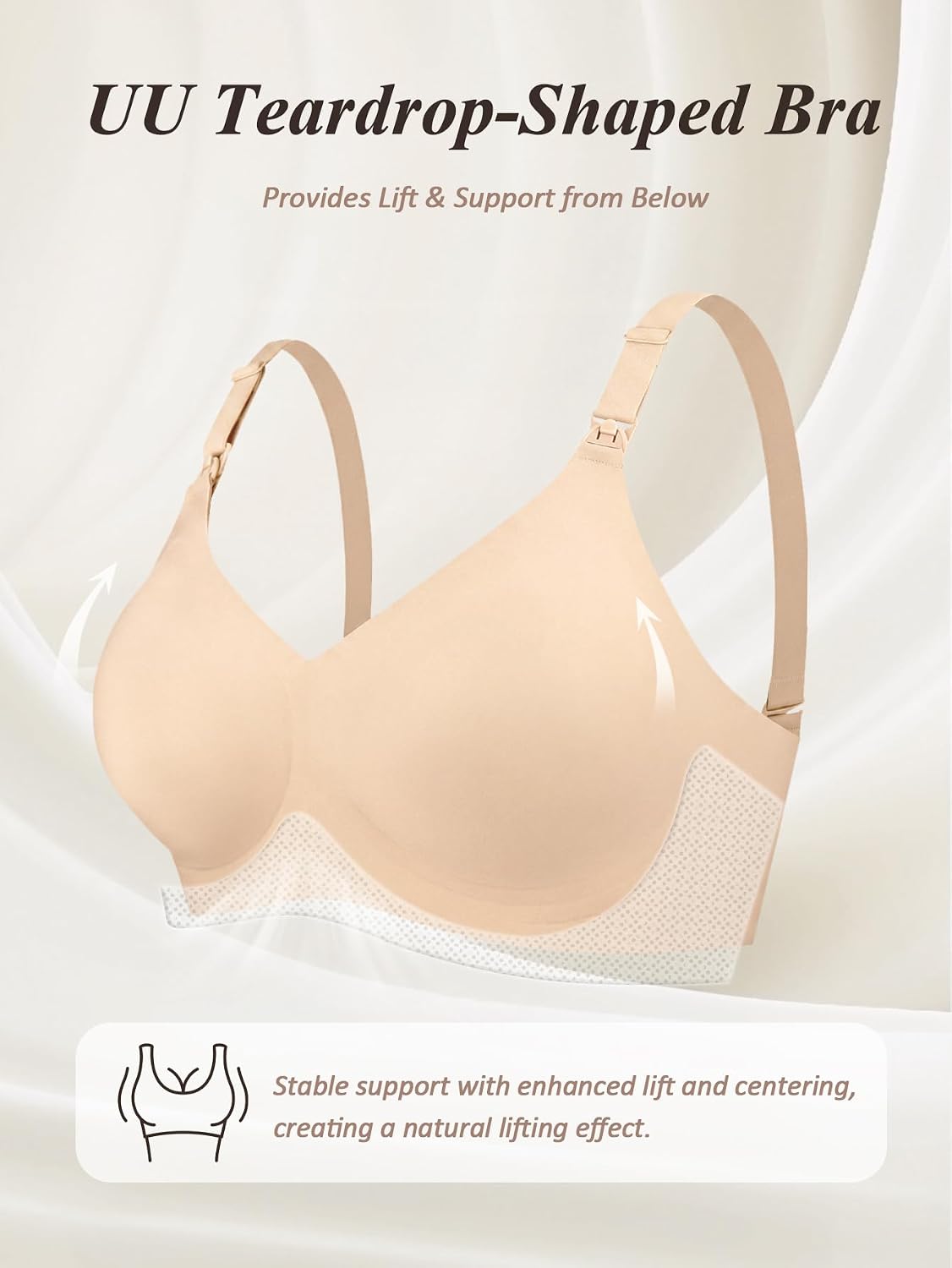 Nursing Bras for Breastfeeding Soft Wireless Sleep Maternity Bra Seamless Jelly Support Bras for Women