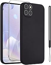 ATISIJIE Funda para Honor X6,con Muñequera y 1 Protector Pantalla Vidrio Templado HD,Carcasa Anti-Choques y Anti- Arañazos,Funda Silicona para Honor X6,Negro