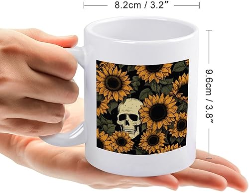 Miniatura 2 de Sunflower Skull Halloween Tazas Para Cafe De Ceramica Vintage Skeleton Hand Travel Mug Mothers Day Gift For Friends Custom Gifts for Anniversary
