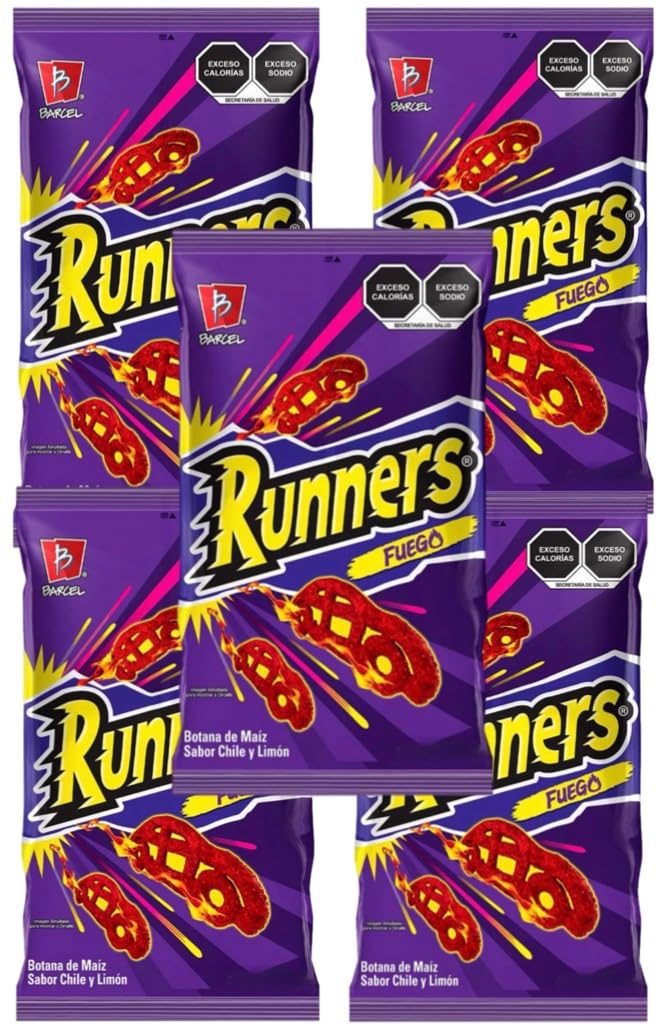 Runners Fuego Car Shaped Papas Snack Mexican Chips 72g Pack of 5