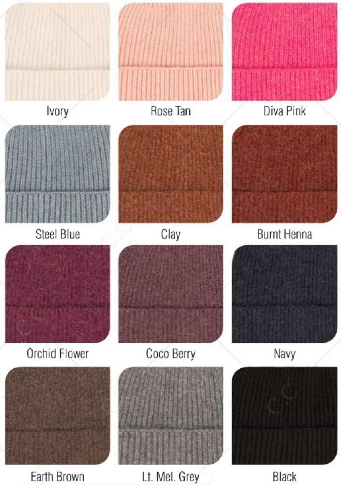 C.C Unisex Warm Soft Recycled Yarn Skully Beanie, Ribbed Clay