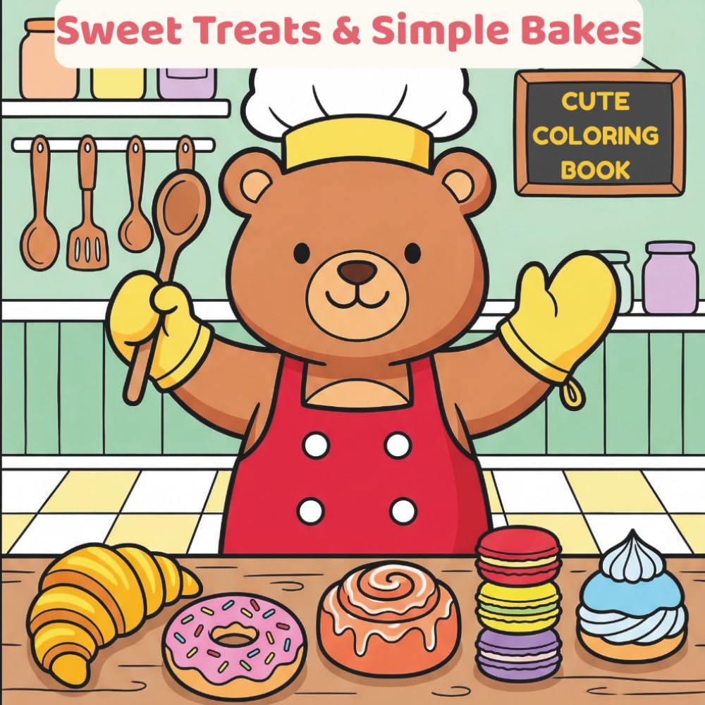 Sweet Treats & Simple Bakes: A Bold and Easy Pastry Coloring Book: Aesthetic Croissants, Chunky Donuts, and Thick-Lined Desserts for Foodies and ... (The Bold & Easy Ultimate Nature Series)