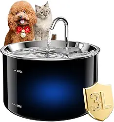 Bebedouro Fonte Agua para Gatos Cães Pet Inox Silenciosa 4 Filtro Grande Capacidade 3L USB