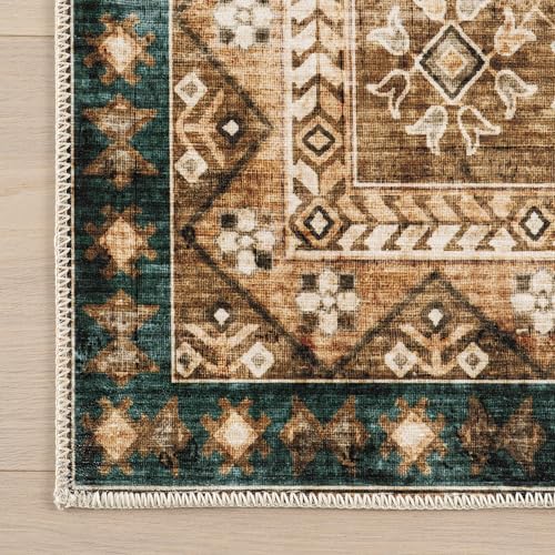 Tapis géométrique nuLOOM lavable pour enlever taches de salon entrée - 5