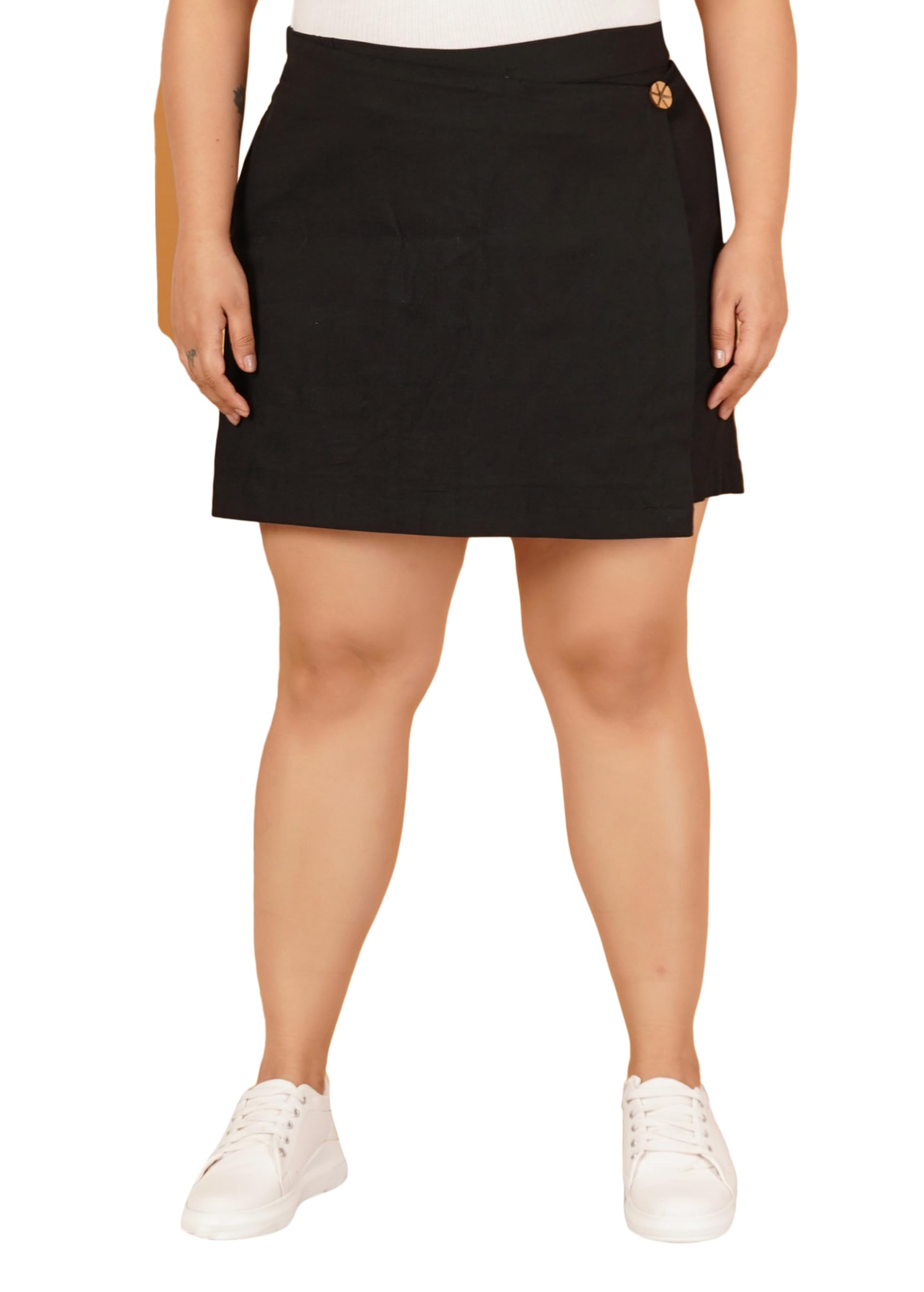 Womens’s Plus Size Classic Stretchy All Time Trendy Knee Length Versatile Cotton Skorts/Shorts (2XL to 5XL)