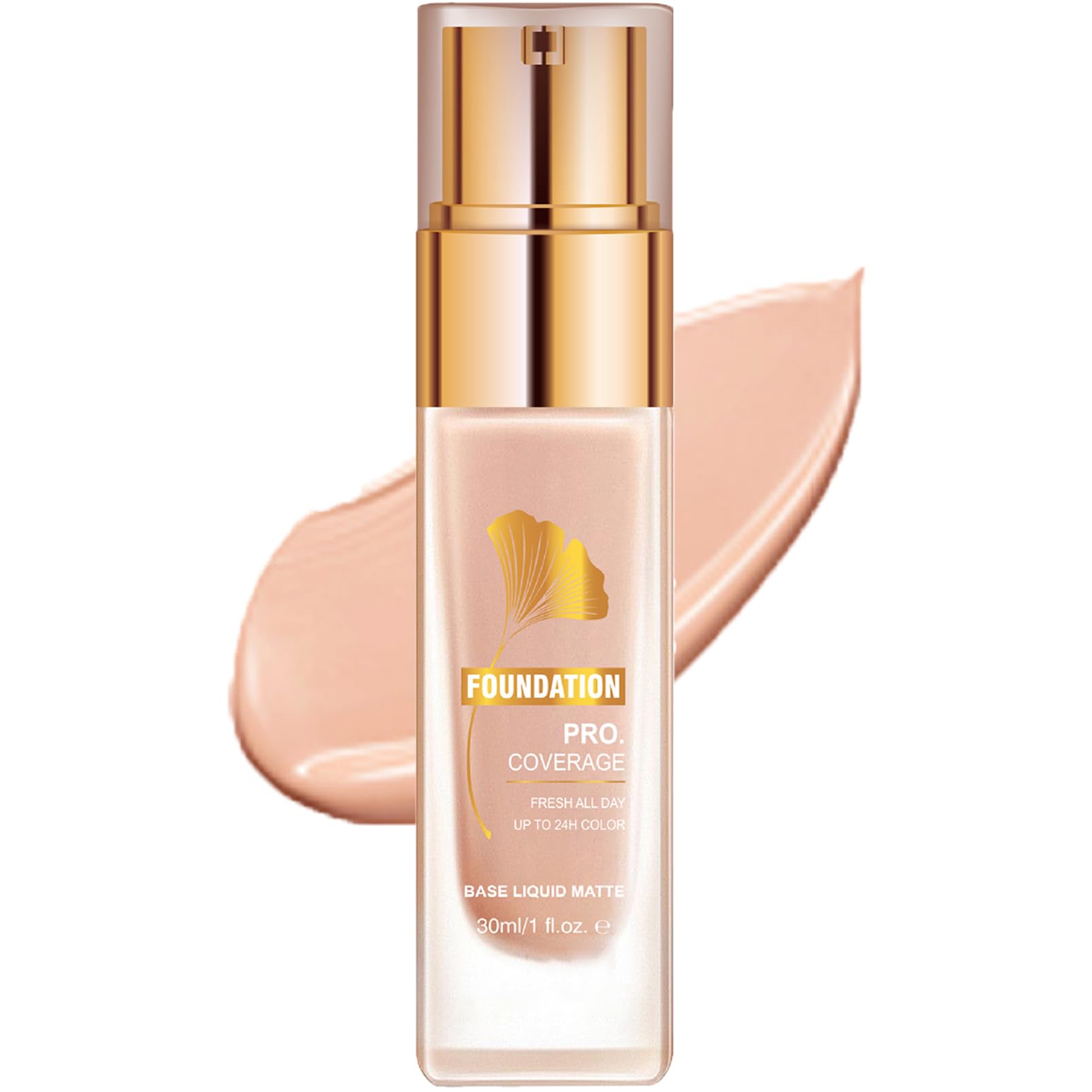 Liquid Foundation Full Coverage,Flawless Finish Foundation Long Lasting For Mature Skin,Waterproof,Nude Concealer Foundation For Girls And Women, Moisturising Oil Control (02)