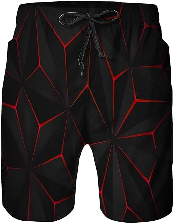 Mens Swim Trunks with Mesh Lining,Quick Dry Big Tall Board Shorts Swimsuit Beach Pants Swimwear Bathing Suits