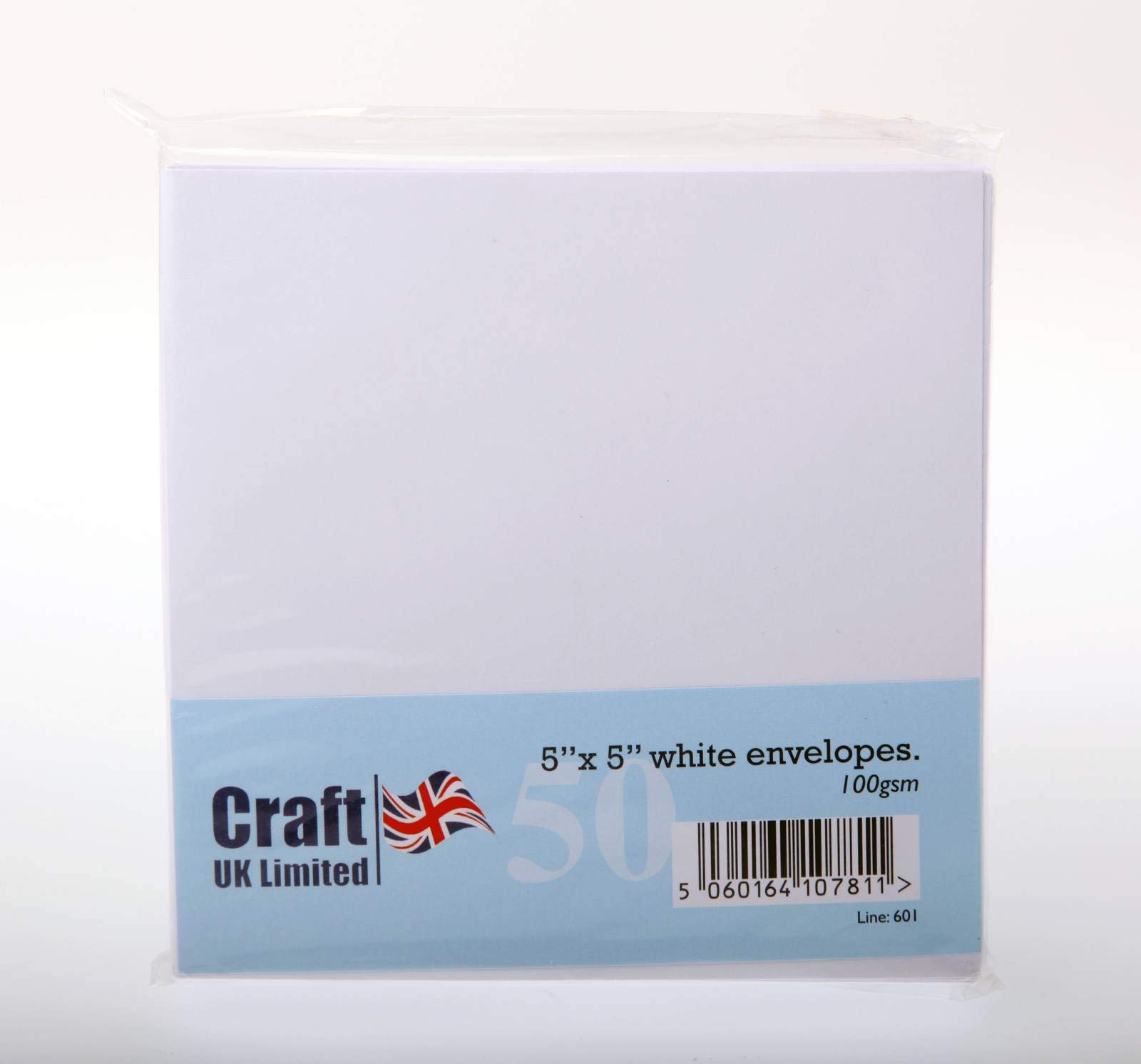 50 5" x 5" White Envelopes