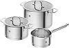 ZWILLING TrueFlow 3-Piece Saucepan Set with Glass Lid Suitable for Induction Cookers Uncoated Stainless Steel Matted Silver