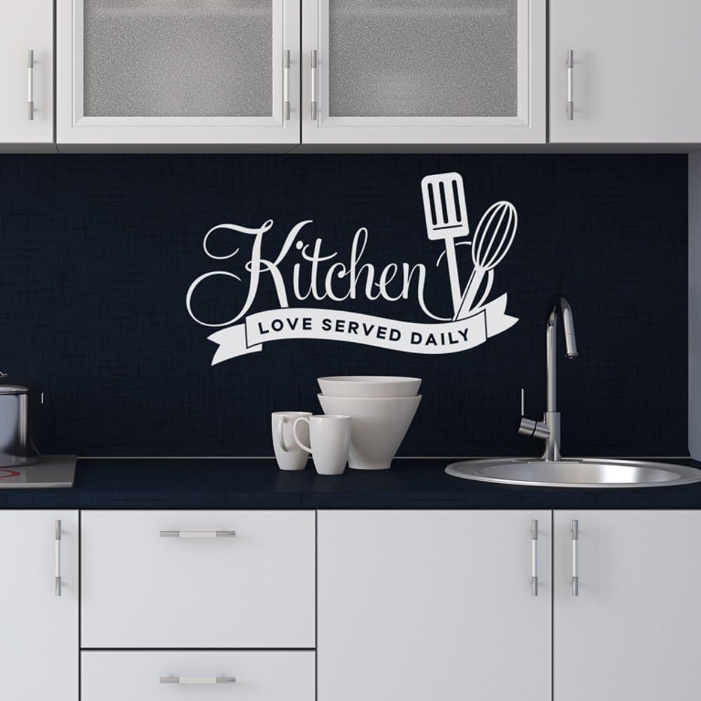 "Kitchen Love Served Daily" Wall Decal Sticker Kitchen