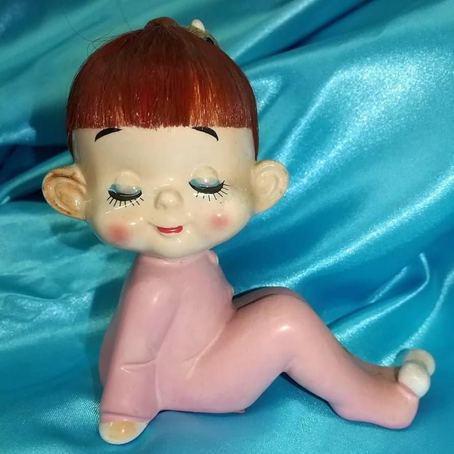 レア 昭和レトロ 当時物 内藤ルネ 鬼の子 陶器 置物 黄色 ヴィンテージ 昭和レトロ 内藤ルネ RUNE 陶器製のマスコット 鬼の子