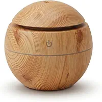 Umidificador de Ar USB 130ml Difusor Aromatizador LED 7 Cores Compacto Silencioso Madeira (Madeira Clara)