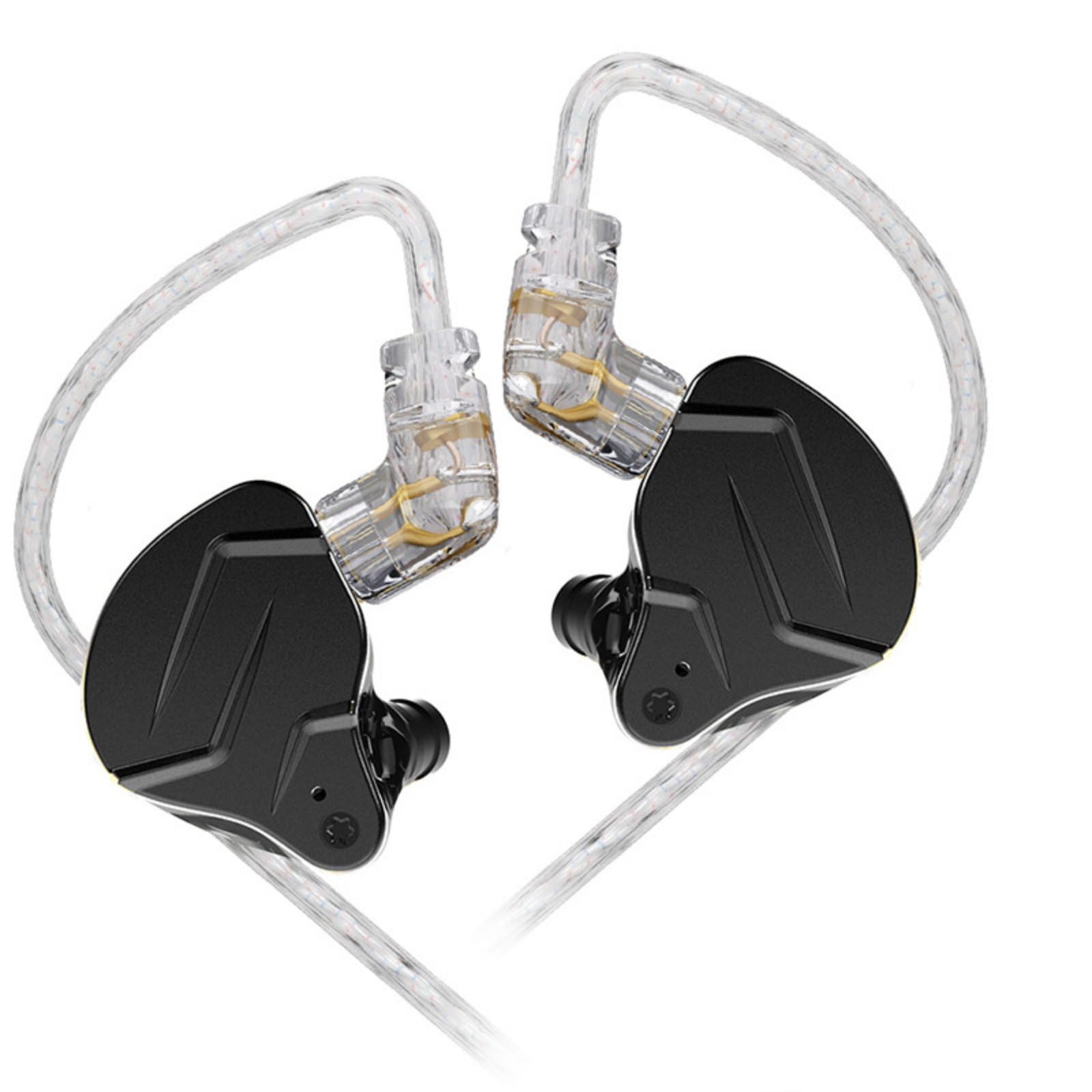Cuffie Gaming in Ear Auricolari Headset con Microfono Filo Cablato Driver Dinamico 10 Mm Audio Fedele Dettagli Chiari Cavo Rame Anticaduta Gancio, Nero, Standard