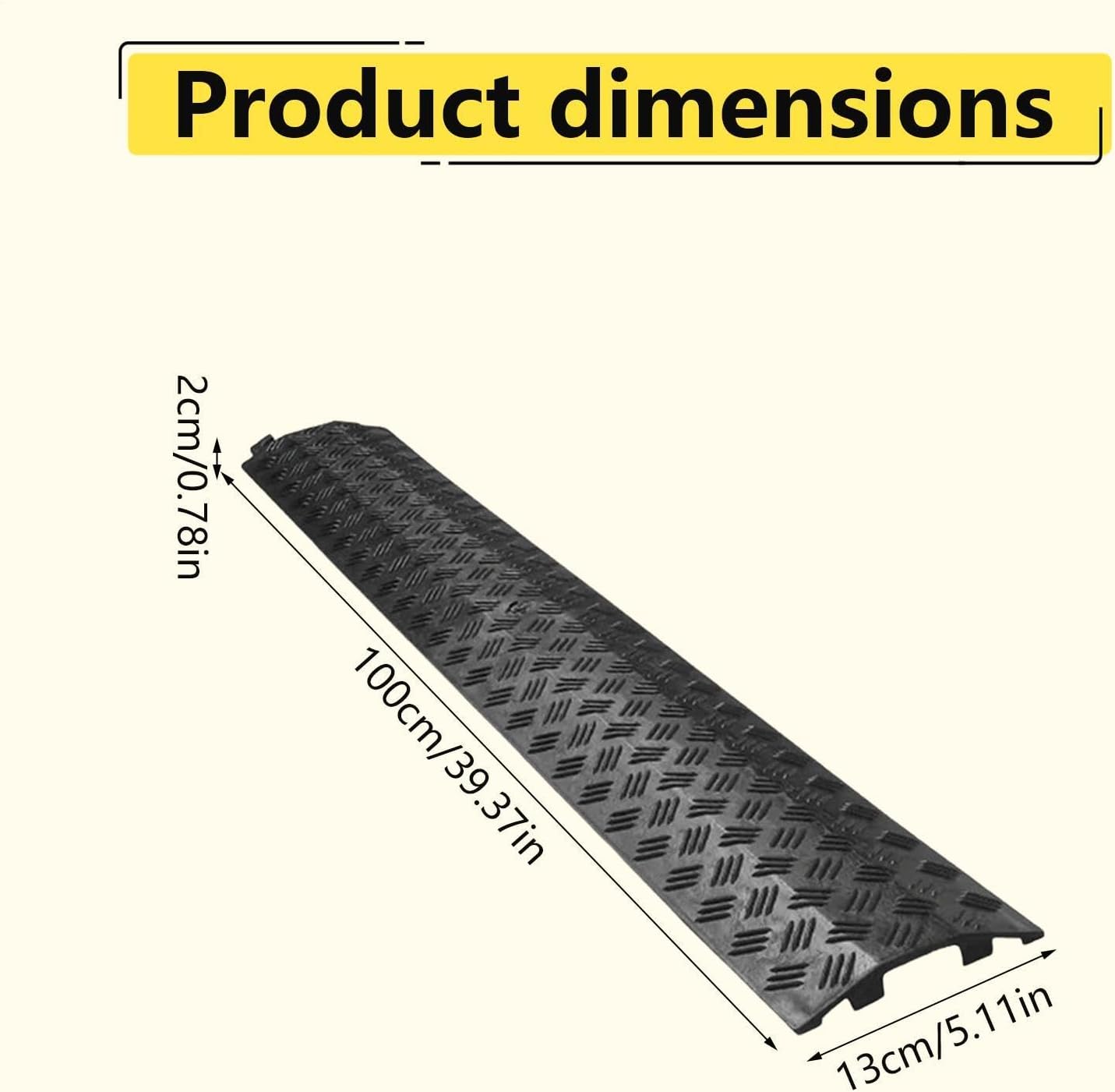 Drive Over Cable Protector - Power Wire Protector Ramp,Power Lines Extension Cord Cover | for Driveway Sidewalk Garage Garden Office Hotel Road Walkway