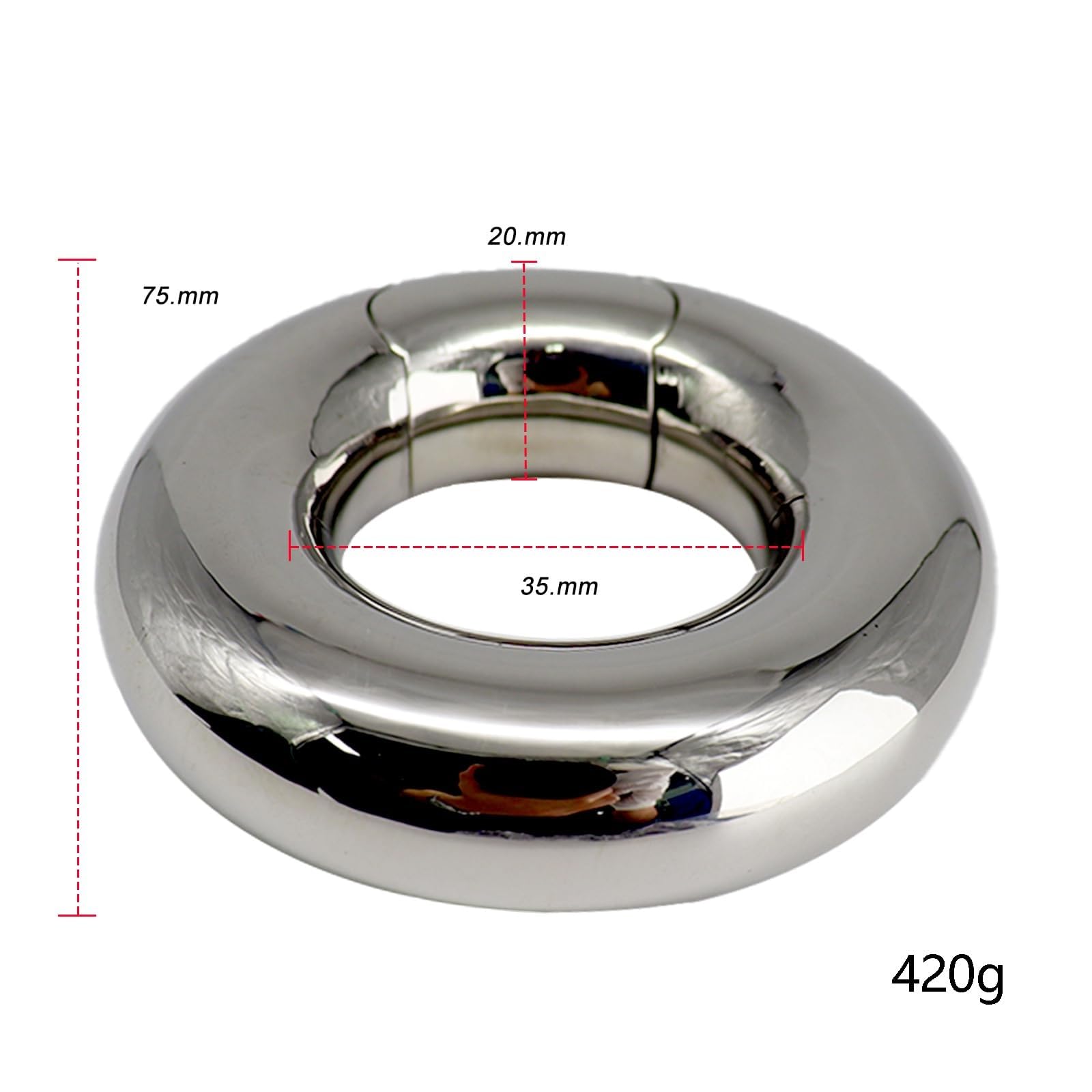 Anello for pene in acciaio inossidabile, anello for testicoli,peso for testicoli pesante da 420 g,giocattolo sessuale for uomini e coppie.