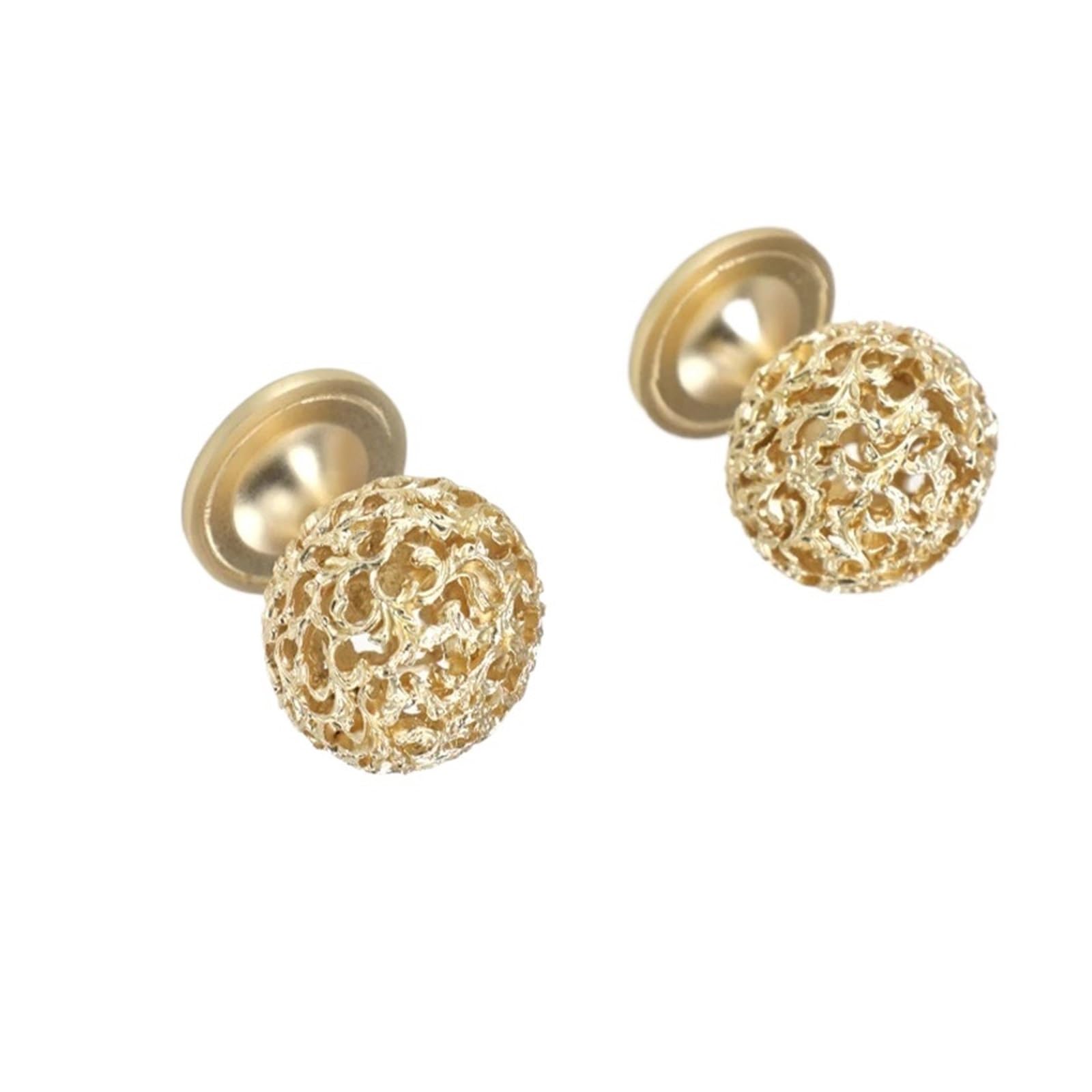 KLdcfhDR 2pcs Hollow Metal Ball Cabinet Drawer Knobs(.Gold)