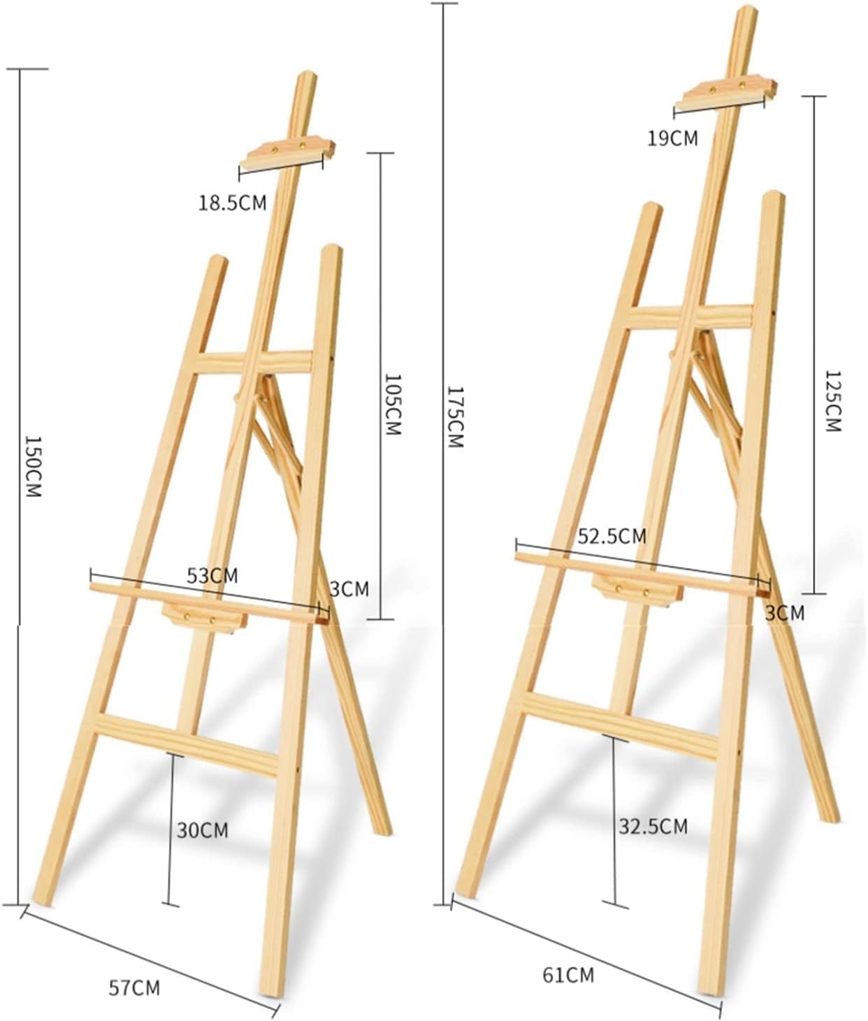 Cavalletto per artisti, cavalletto in Legno con Struttura a A, Pieghevole, Portatile, per Pittura, Disegno e Esposizione, Facile da Montare.