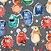 MAGAM-Stoffe Adam Jersey - Tessuto per bambini Oeko-Tex Coupon (50 x 150 cm, motivo mostro divertente)