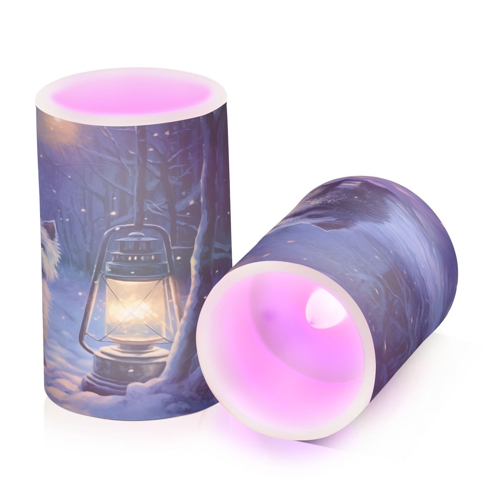 ALAZA Dog (58) Flickering Flameless Candles Battery Operated with Remote Timer,Tea Light Candles LED Pillar Votive Candles Set of 2 for Outdoor Indoor Decorations