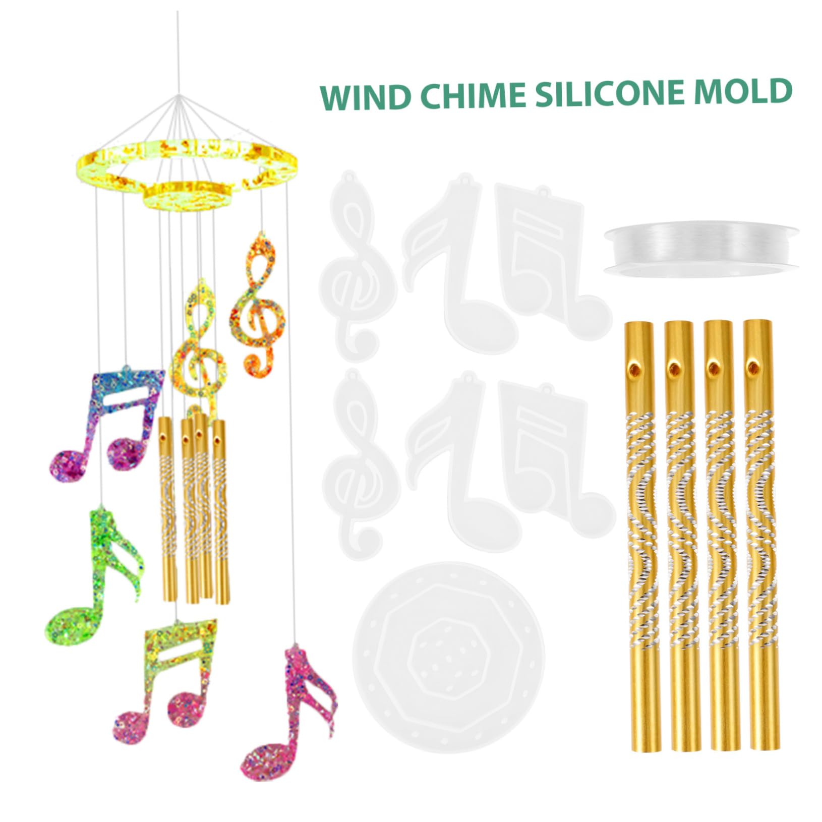 5 Set Stampi in Silicone per Ciondoli Artigianali Design Note Musicali per Creazioni con Epossidica Materiale Silicone Flessibile per Decorazioni Fai da Te