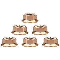 Vista 34 de Titanium DIN6923 M5 M6 M8 M10 M12 M14 M16 - Juego de 6 tuercas hexagonales (paso M8, 0.069 pulgadas, dorado)