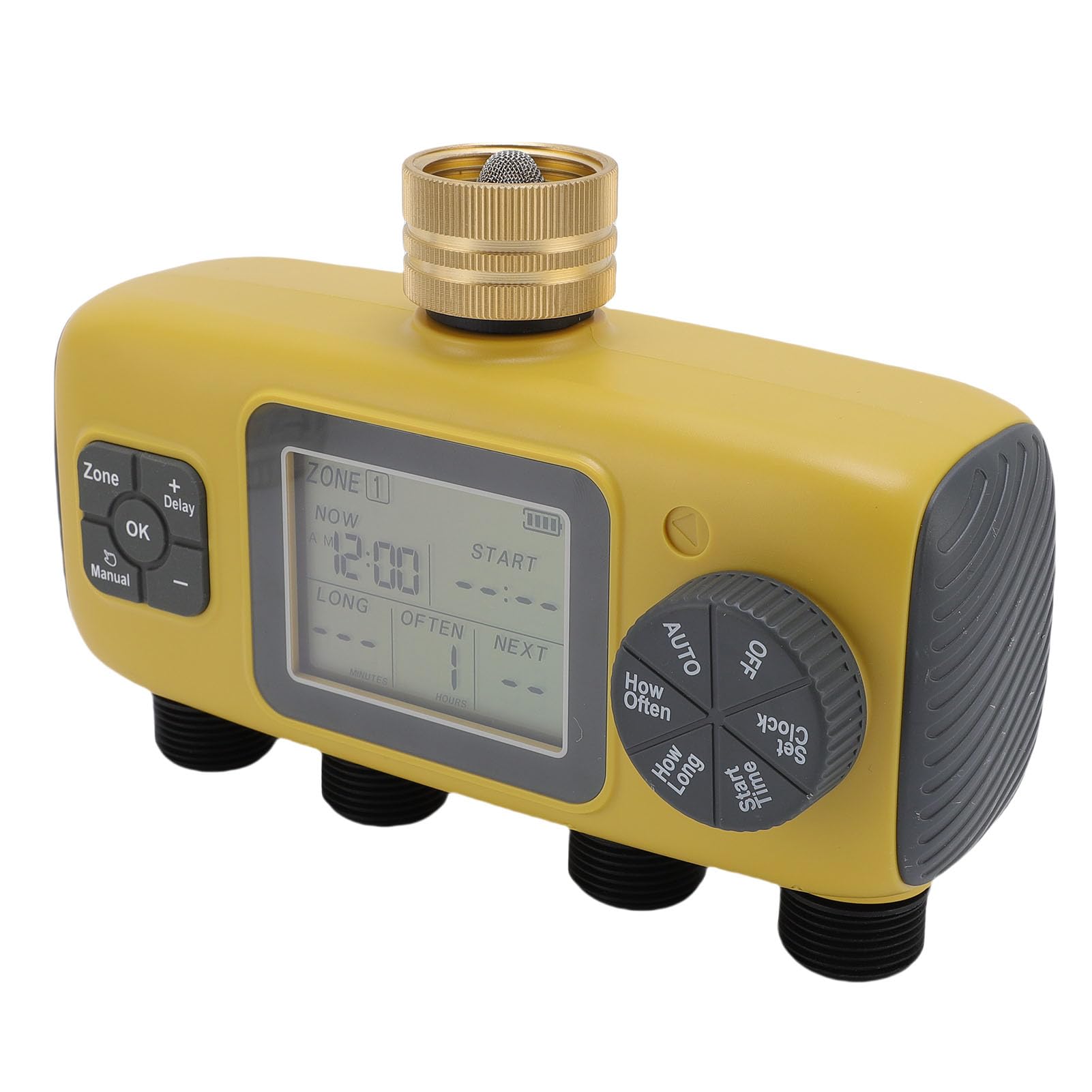 Pssopp Timer Irrigatore, di Irrigazione Automatico Impermeabile IPX5 con Display LCD, Rubinetto da 3 4 a 1 2 Pollici, Programmazione 1 12H o 30D per Irrigazione a Goccia del Prato Giardino