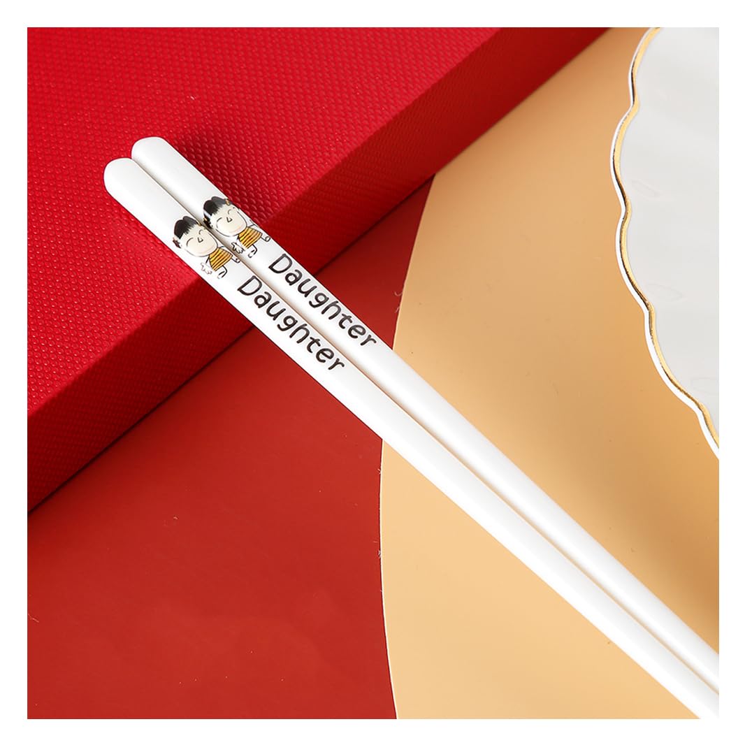 Baguettes en Porcelaine Mignonnes, 1 Paire de Baguettes réutilisables lavables au Lave-Vaisselle, Baguettes Chinoises, japonaises et coréennes
